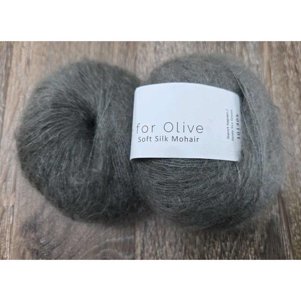 Knitting for Olive SOFT SILK MOHAIR Yarn 40g 40 grams Dusty Sea Green 101405